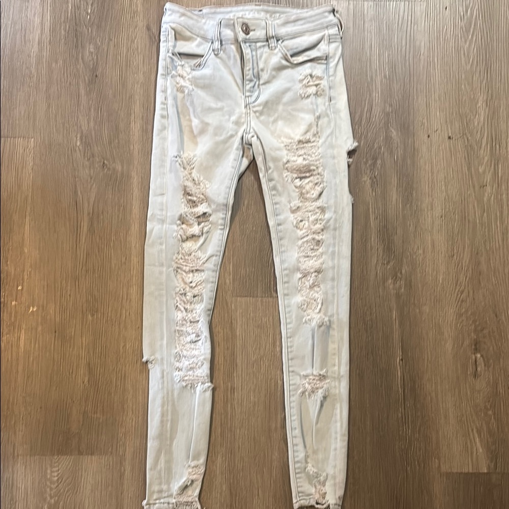 AEO Distressed jeggings Light blue Women's Jeans